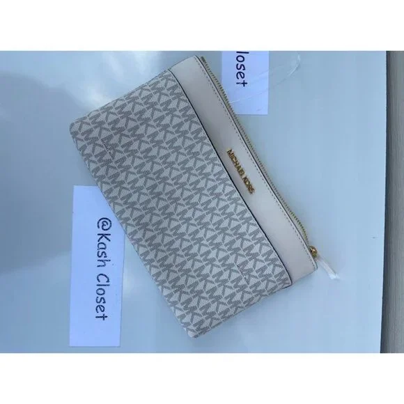 Michael Kors tote maisie 3 in 1 large bag clutch & crossbody light cream multi